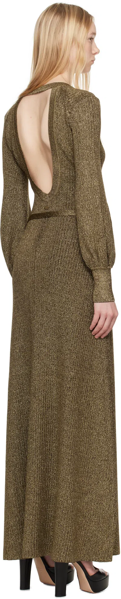 Tom Ford Embellished Metallic Jersey Maxi Dress In Gold