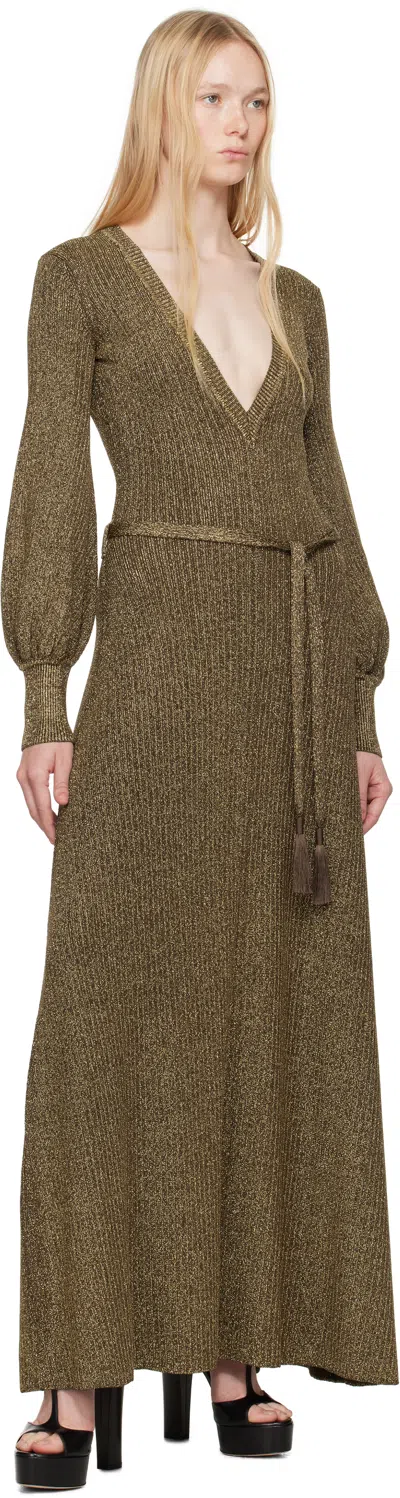 Tom Ford Embellished Metallic Jersey Maxi Dress In Gold