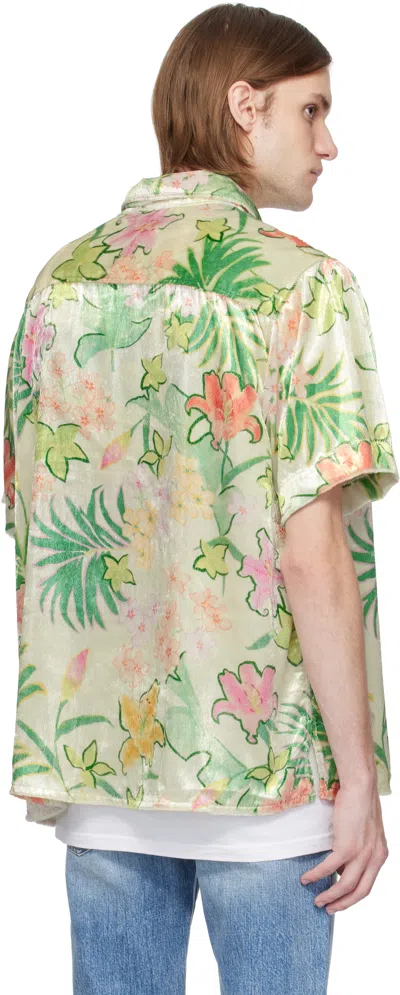 Cout De La Liberte Green & Off-white Bowling Shirt In Multi