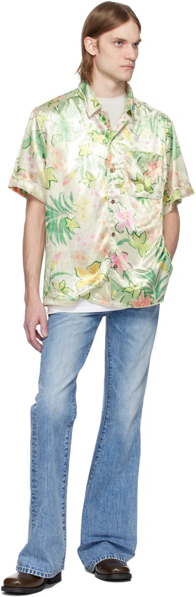 Cout De La Liberte Green & Off-white Bowling Shirt In Multi