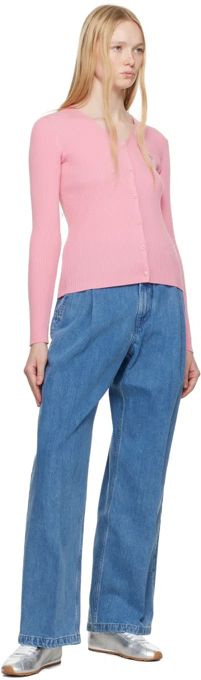 Maison Kitsuné Pleated Denim Jeans In Blue