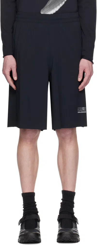 Mm6 Maison Margiela Mm6 By Maison Margiela Bermuda Shorts With Reflective Logo In Black