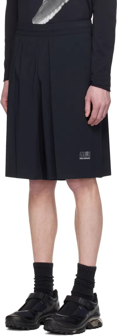 Mm6 Maison Margiela Mm6 By Maison Margiela Bermuda Shorts With Reflective Logo In Black