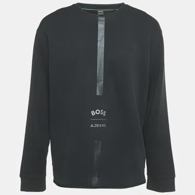 Pre-owned Boss By Hugo Boss Black Printed Cotton Long Sleeve Salboa Aj T-shirt Xl