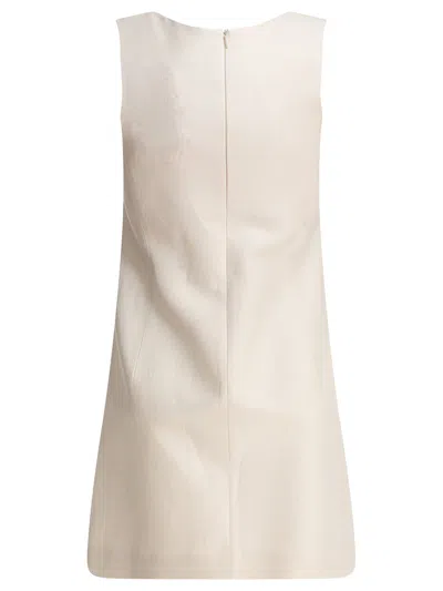 Sandbeige A Line Sleeveless Dress Square Neckline In Neutral