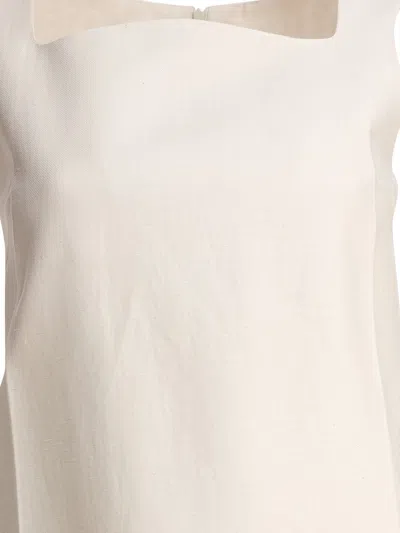 Sandbeige A Line Sleeveless Dress Square Neckline In Neutral
