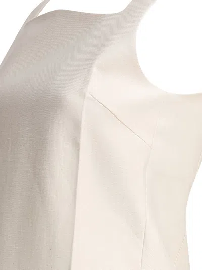Sandbeige A Line Sleeveless Dress Square Neckline In Neutral