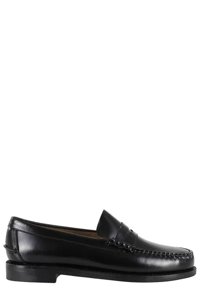 Sebago Man Loafers Burgundy Size 9 Soft Leather In Black