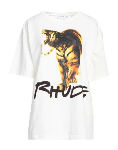 Rhude Woman T-shirt White Size Xl Cotton