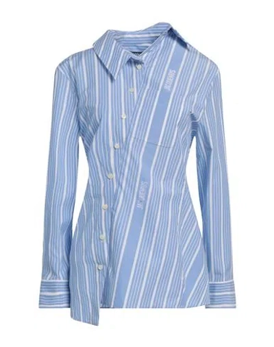 Jacquemus Woman Shirt Azure Size 8 Cotton In Blue