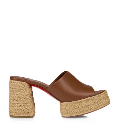 Christian Louboutin Calakala 85 Leather Mule In Brown