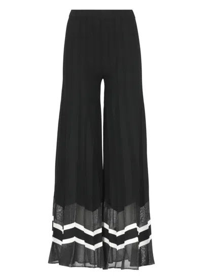 D Exterior Viscose And Lurex Trousers In Black