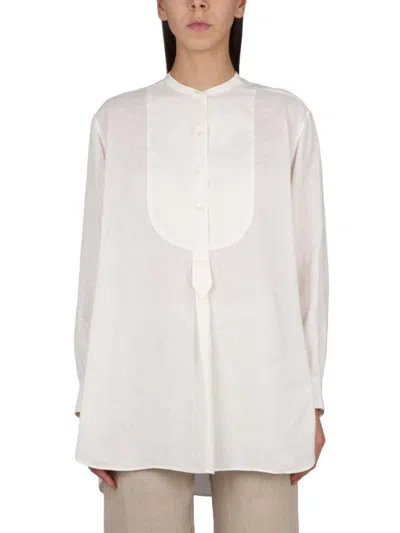 Aspesi Loose Fit Lightweight Mandarin Collar Tunic Shirt