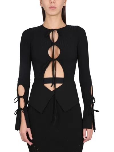 Andreädamo Tie-fastening Long-sleeve Knitted Top