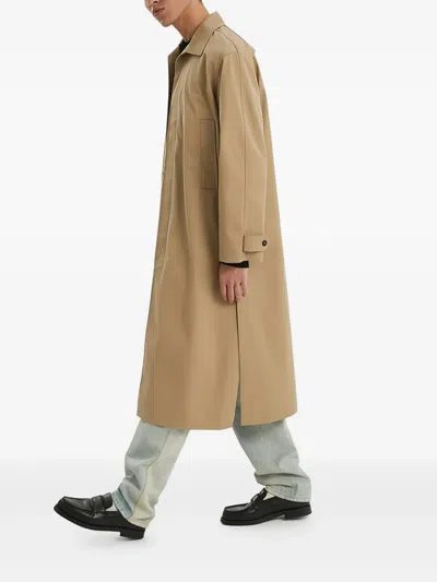 1989 Studio Solid Color Trench Coat With Hidden Buttoning In Brown