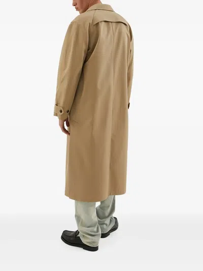 1989 Studio Solid Color Trench Coat With Hidden Buttoning In Brown