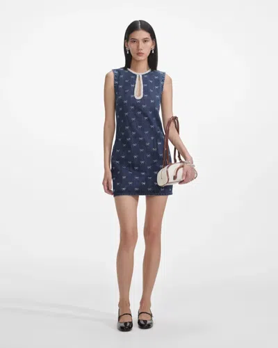 Self-portrait Denim Dress With Applications