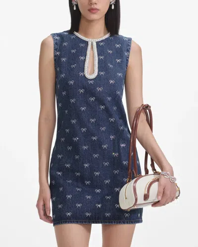 Self-portrait Denim Dress With Applications