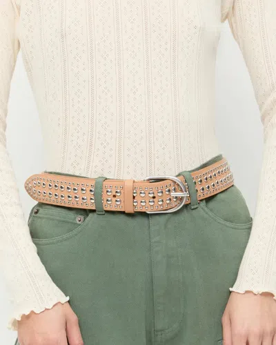 Loeffler Randall Isaac Honey/silver Studded Belt
