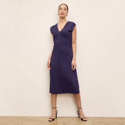 M.m.lafleur Marina Ruched Dress In Purple