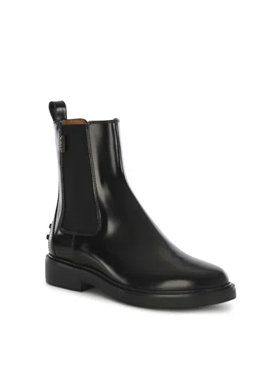 Tod's 20mm Brushed Leather Ankle Boots In Black
