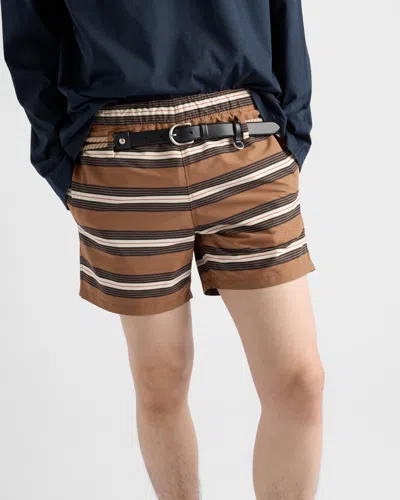 Prada Striped Swim Trunks