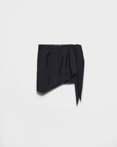 Prada Minigonna In Misto Mohair Blu Notte  Donna