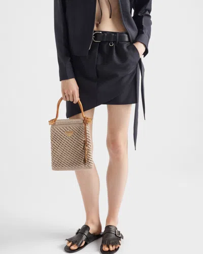 Prada Minigonna In Misto Mohair Blu Notte  Donna