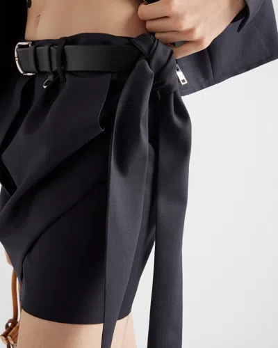 Prada Minigonna In Misto Mohair Blu Notte  Donna