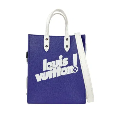 Pre-owned Louis Vuitton Navy White Leather Handbag Shoulder Bag ()