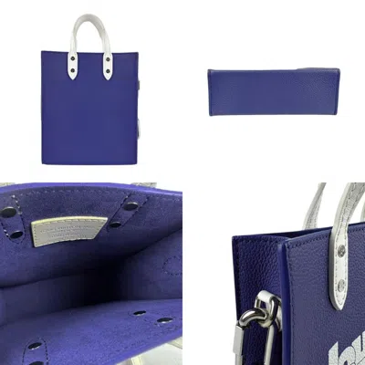Pre-owned Louis Vuitton Navy White Leather Handbag Shoulder Bag ()
