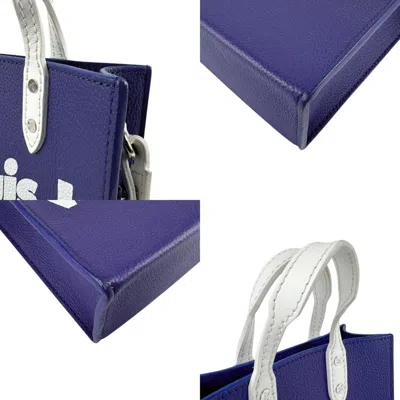 Pre-owned Louis Vuitton Navy White Leather Handbag Shoulder Bag ()
