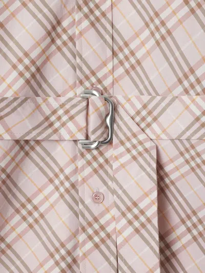Burberry Check Belted Long-sleeve Mini Shirtdress