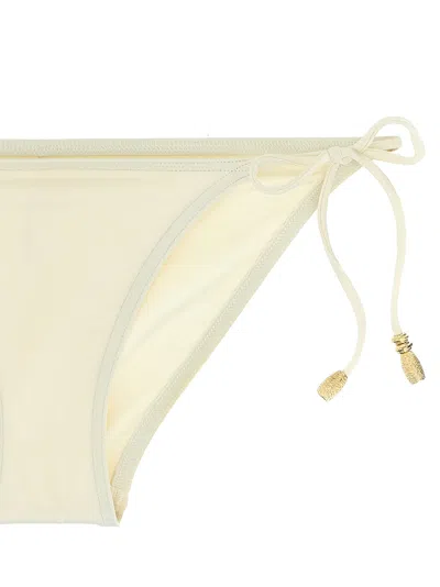 Eres Luxe Low-rise Bikini Bottoms With Gold Accents In Neutral