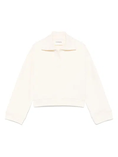Closed Open Polo Sweatshirt In Dune Beige