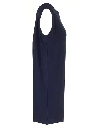Norma Kamali Mini Dress With Dropped Shoulder Dresses Blue