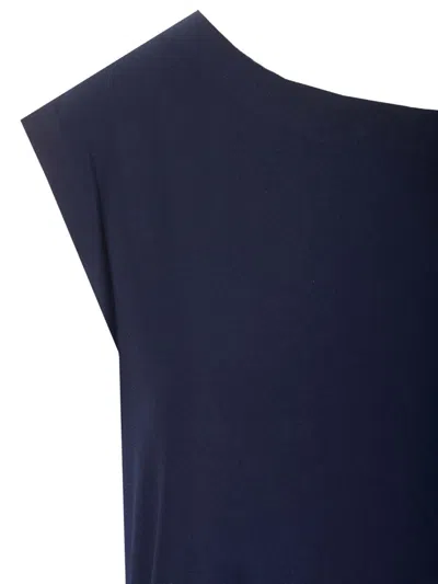 Norma Kamali Mini Dress With Dropped Shoulder Dresses Blue