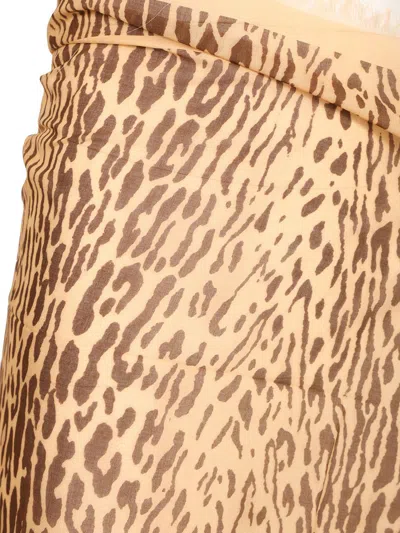 Zimmermann Printed Cotton Pareo Skirts Animalier In Brown