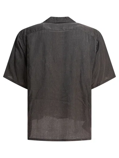 Kaptain Sunshine Relaxed Fit Short-sleeve Shirt With Vertical Stripe Texture In Black
