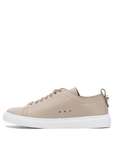 Henderson Baracco Leather Lace-up Sneakers In Neutral