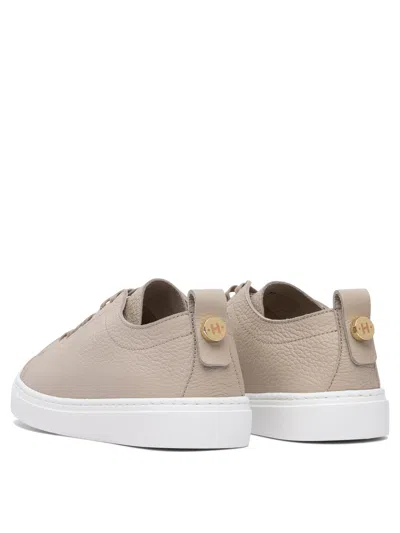 Henderson Baracco Leather Lace-up Sneakers In Neutral