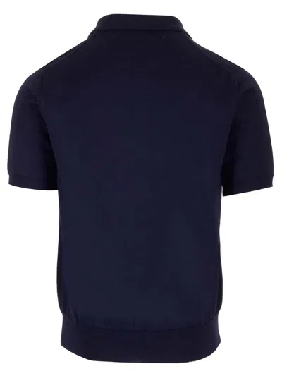 Comme Des Garçons Play Wool Polo Shirt Blue In Blue