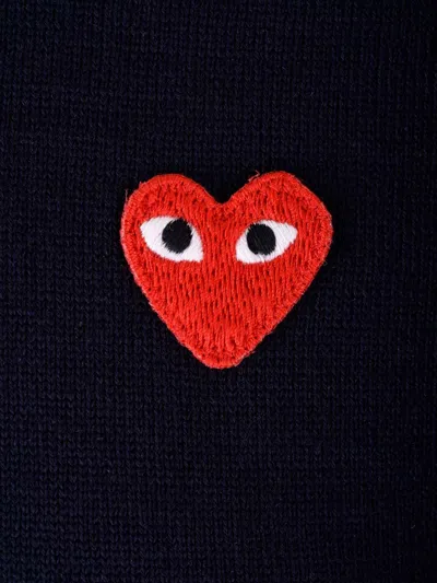 Comme Des Garçons Play Wool Polo Shirt Blue In Blue