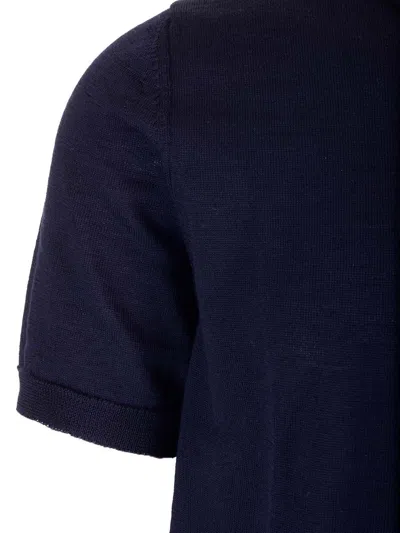 Comme Des Garçons Play Wool Polo Shirt Blue In Blue