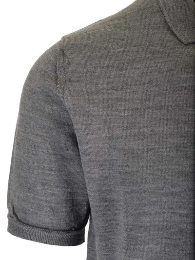 Shop Comme Des Garçons Play Wool Polo Shirt Grey