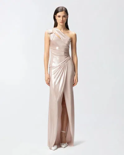 Pinko One-shoulder Draped Dress With Side Slit