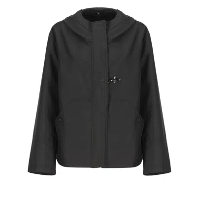 Fay Waterproof Women Jackets  - Short Parka In Technical Popeline - Black In Black