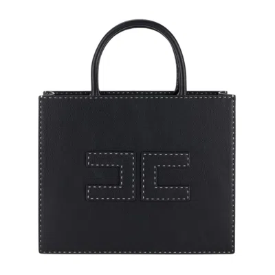 Elisabetta Franchi Structured Handbag With Dual Handles In Black