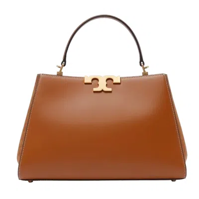 Tory Burch Elegant Mini Leather Satchel With Suede Accents