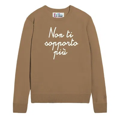 Mc2 Saint Barth Women's Sweaters  - New Queen Bear 19 Emb - Camel